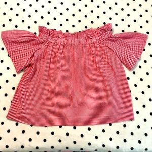 Collyn Raye Gingham Off the Shoulder Top Size XL
